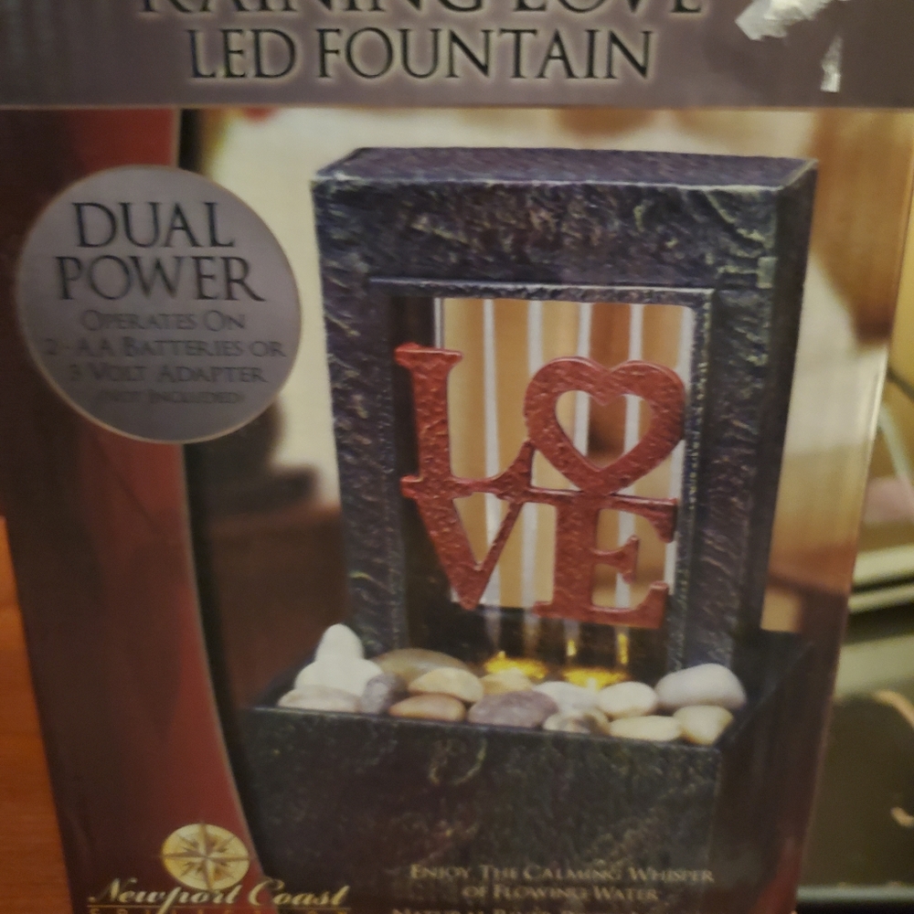 Mall love fountain with light water battery/plug